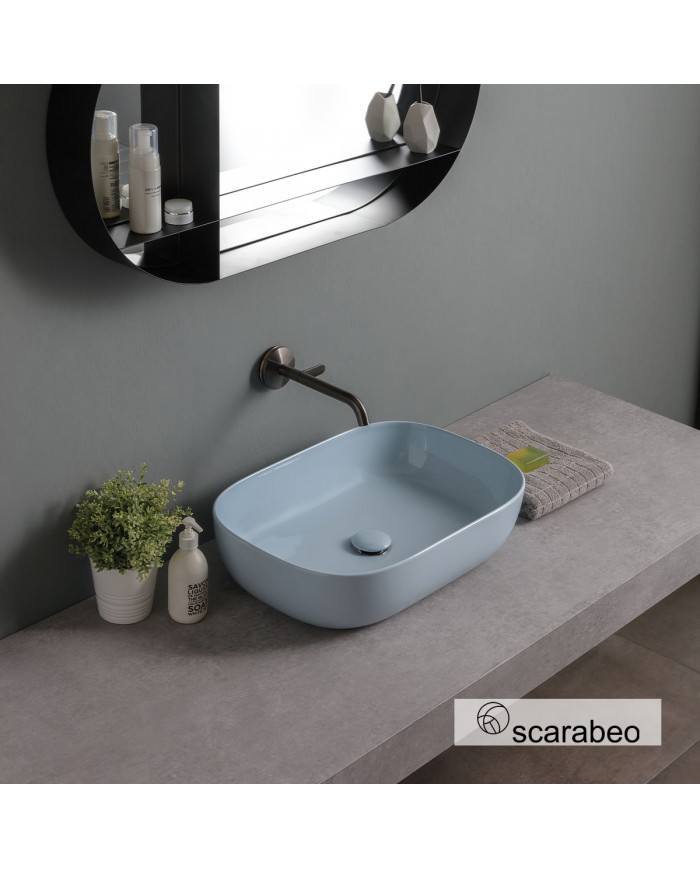 Porcelain Tabletop Washbasin Scarabeo Glam Air Glossy 56x39