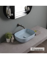Porcelain Tabletop Washbasin Scarabeo Glam Air Glossy 56x39