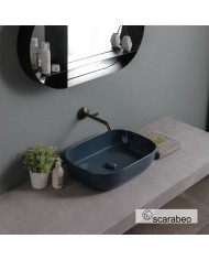 Porcelain Tabletop Washbasin Scarabeo Glam Ocean Glossy 56x39