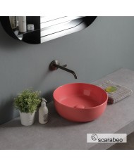 Νιπτήρας Πορσελάνης Επιτραπέζιος Scarabeo Glam Φ39 Χρώμα: Peach Glossy