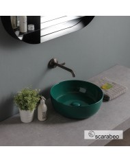Porcelain Tabletop Washbasin Scarabeo Glam Φ39 Color: Musk Glossy
