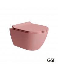 Wall-hung toilet Pura/50 Swirlflush with MS86SC Super Slim Soft Close cover, GSI Blush Matt