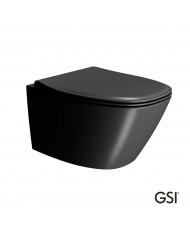 Λεκάνη Κρεμαστή Rimless GSI Modo Plus / 54 Swirl Ardesia με Κάλυμμα Βακελίτη Slim Soft Close αποσπώμενο (54cm)