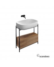 Έπιπλο μπάνιου Laila 270312-NROP89  με συρτάρι 2712-89 Χωρίς Νιπτήρα, Scarabeo