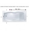 Acrylic Bathtub Sanitec Diana 539 Rectangular (170 x 75cm)