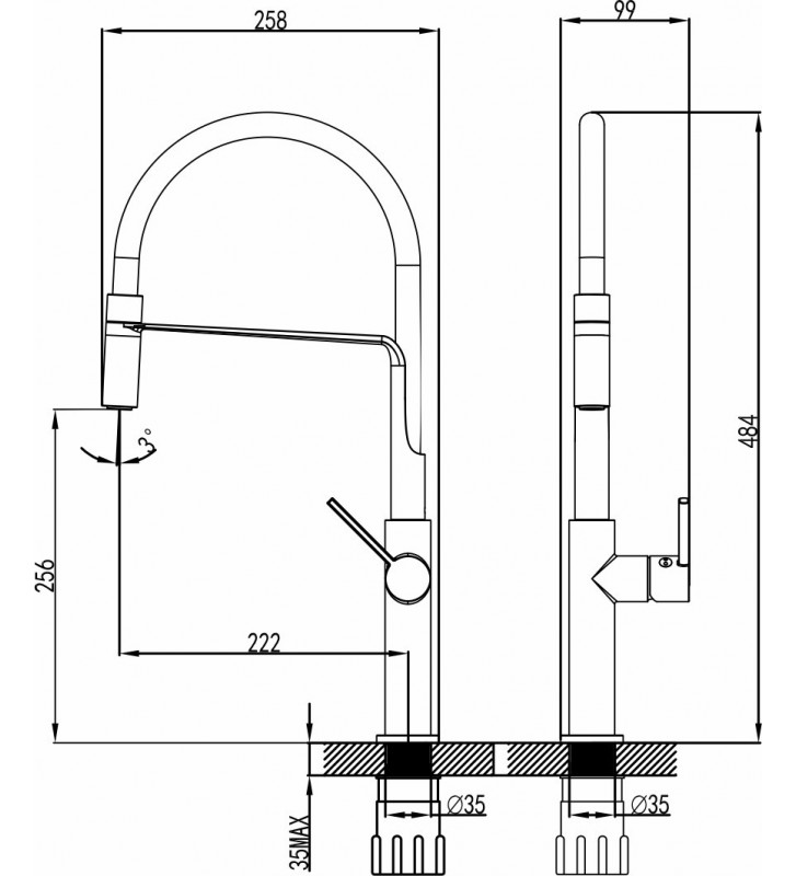 Zipponi CU525 silicone sink faucet