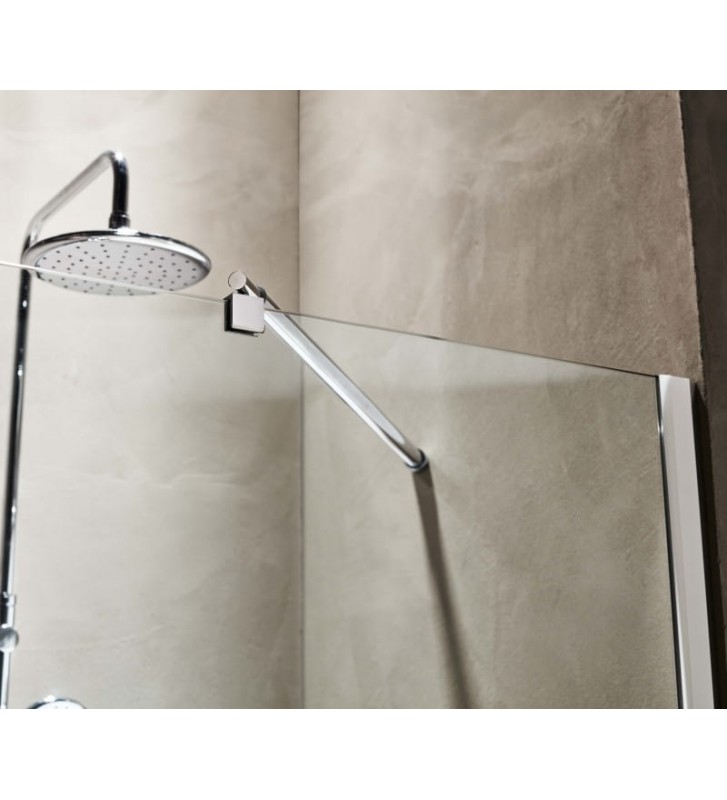Fixed Partition Shower Panel Tema Free Nanotechnology Chrome 70x180 cm Transparent Crystal With Antiride