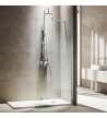 Fixed Separator Shower Panel Tema Free Nanotechnology Chrome 90x180 cm Transparent Crystal With Antiride