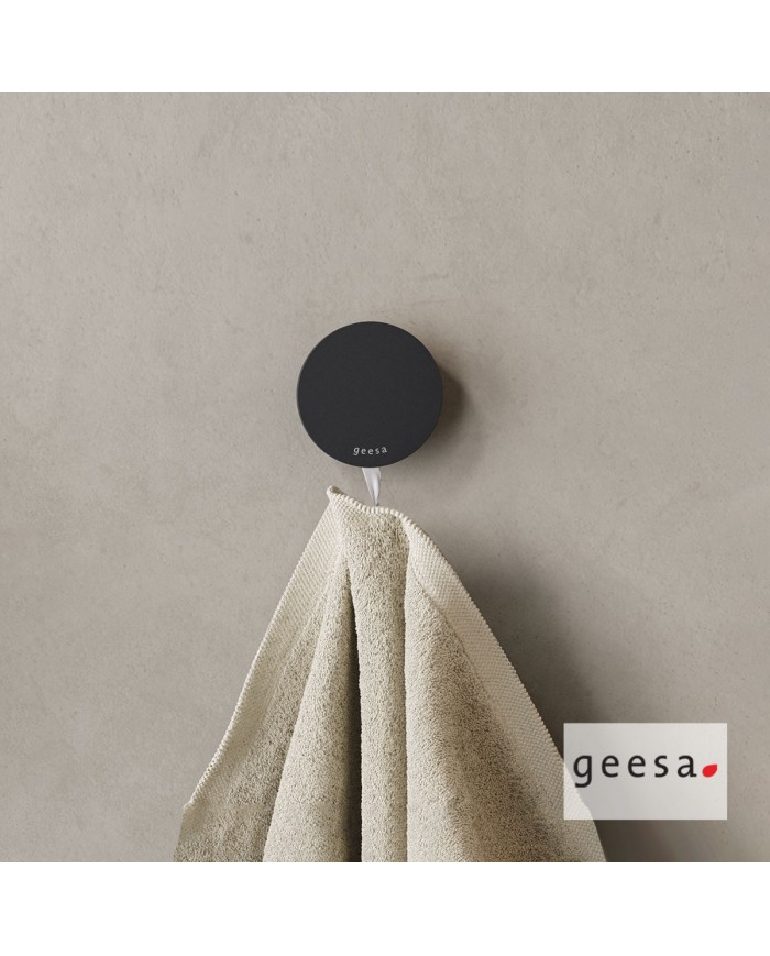 Άγκιστρο μπάνιου μονό 1,9εκ. Φ54 OPAL Geesa Black Matt