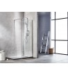 Fixed Dividing Shower Panel Tema Free Nanotechnology Chrome 100x195 cm Transparent Crystal With Antiride