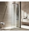 Fixed Separator Shower Panel Tema Free Nanotechnology Chrome 120x195 cm Transparent Crystal With Antiride
