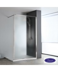 Fixed Shower Partition Safety Glass Fluted 8mm Devon Iwis Walk-in Chrome 120 (117-119cm) Clean Glass h200cm