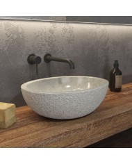 Natural Stone Countertop Washbasin Leonor Soph Cream Karag 45x35x15cm