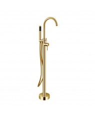 Floor-mounted Bath - Bathtub Mixer with Telephone and Unbreakable Spiral Karag Artemis Oro S12323 (5206836080192)