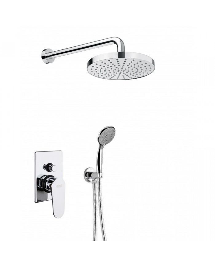Built-in Complete Bathroom Set Chrome Fiore Kevon 2 Outlet Mixer & Bell Ø20cm & Telephone with Stand (81CR6556)