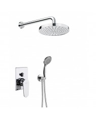 Built-in Complete Bathroom Set Chrome Fiore Kevon 2 Outlet Mixer & Bell Ø20cm & Telephone with Stand (81CR6556)