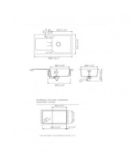 Schock Cristalite Manhattan Reversible Single Bowl Sink with Apron 100x51cm Color: Everest Granite