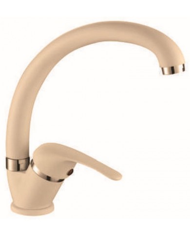 Ambrosiana High Pull-Out Kitchen Sink Faucet Beige-Granite