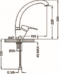 Ambrosiana High Pull-Out Kitchen Sink Faucet Beige-Granite