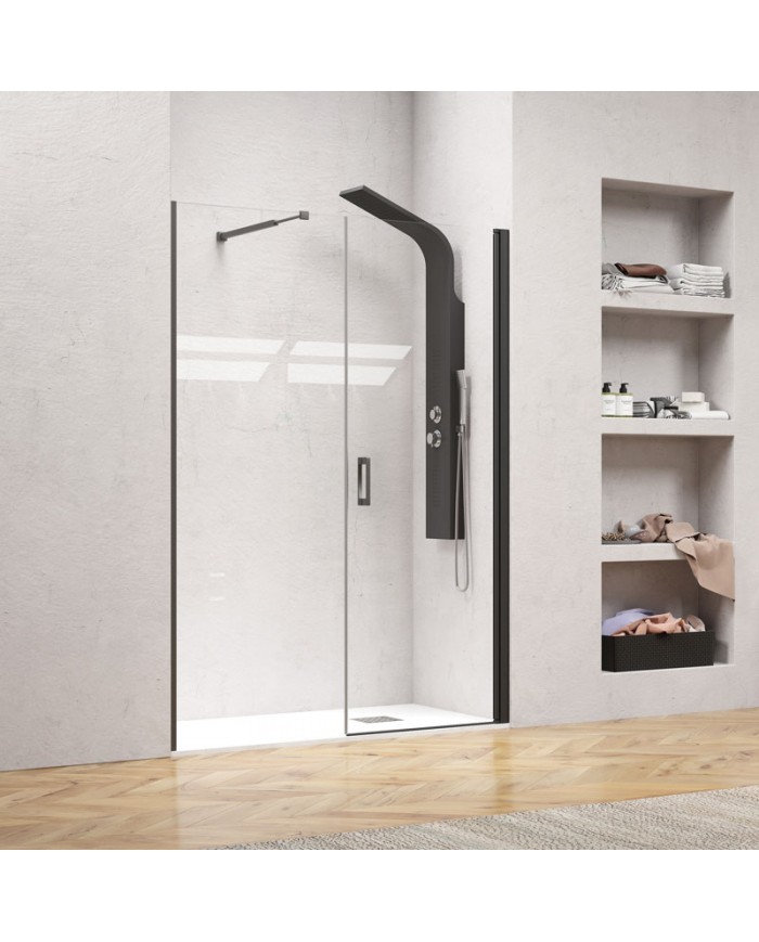 Cabin Opening Entrance Door (wall-to-wall) Transparent Crystal Karag Nero 6 Porta Black 150x200cm (5206836059228)