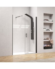 Cabin Opening Entrance Door (wall-to-wall) Transparent Crystal Karag Nero 6 Porta Black 150x200cm (5206836059228)