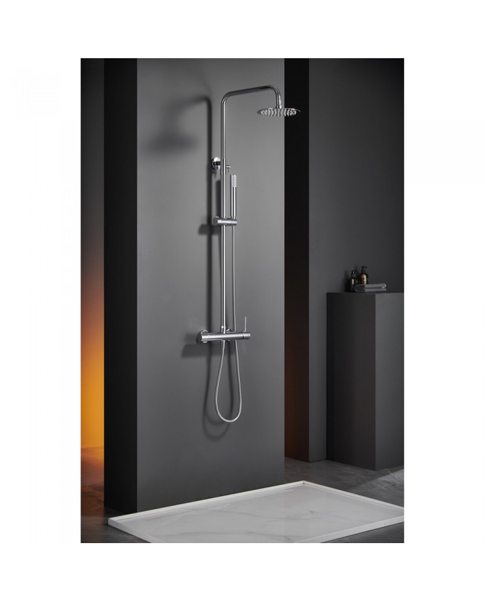 Στήλη Ντουζ Επεκτεινόμενη 2 Εξόδων Imex Monza Chrome με Μπαταρία & Ανακλινόμενη Κεφαλή & Τηλέφωνο  (BDM039)