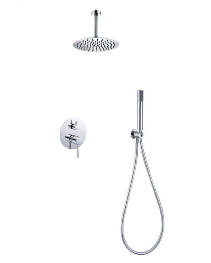 Built-in Complete Bathroom Set Imex Tivoli Chrome 2 Outlet Mixer & Stainless Steel Ceiling Bell Ø25cm & Telephone (GPΤ039)