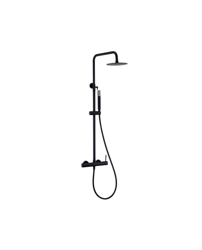 Imex Monza Black Matt 2-Outlet Extendable Shower Column with Faucet & Tilting Head & Telephone (BDM039/NG)