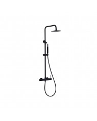 Imex Monza Black Matt 2-Outlet Extendable Shower Column with Faucet & Tilting Head & Telephone (BDM039/NG)