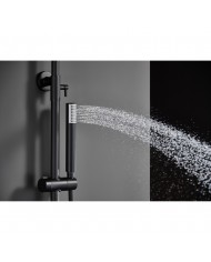 Imex Monza Black Matt 2-Outlet Extendable Shower Column with Faucet & Tilting Head & Telephone (BDM039/NG)