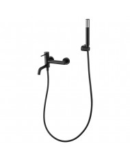 Imex Monza Black Matt Bathroom Mixer Set Shower Handset, Spiral & Base (BDM039-4NG)