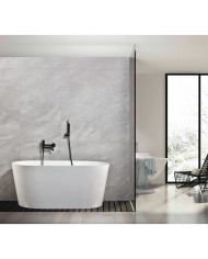 Imex Monza Black Matt Bathroom Mixer Set Shower Handset, Spiral & Base (BDM039-4NG)