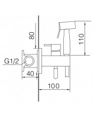 Built-in Bidet System Imex Munich Black Matt Mixer & Shower 1 Hole (RDM001/NG)