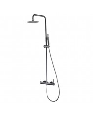 Στήλη Ντουζ Επεκτεινόμενη 2 Εξόδων Imex Monza Black Gun Metal PVD Μπαταρία & Ανακλινόμενη Κεφαλή & Τηλέφωνο(BDM039/BGM)