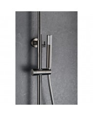 Στήλη Ντουζ Επεκτεινόμενη 2 Εξόδων Imex Monza Black Gun Metal PVD Μπαταρία & Ανακλινόμενη Κεφαλή & Τηλέφωνο(BDM039/BGM)