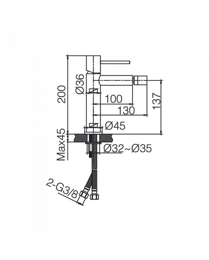 Imex Monza Black Gun Metal PVD Bidet Mixer Tap (BDM039-2BGM)