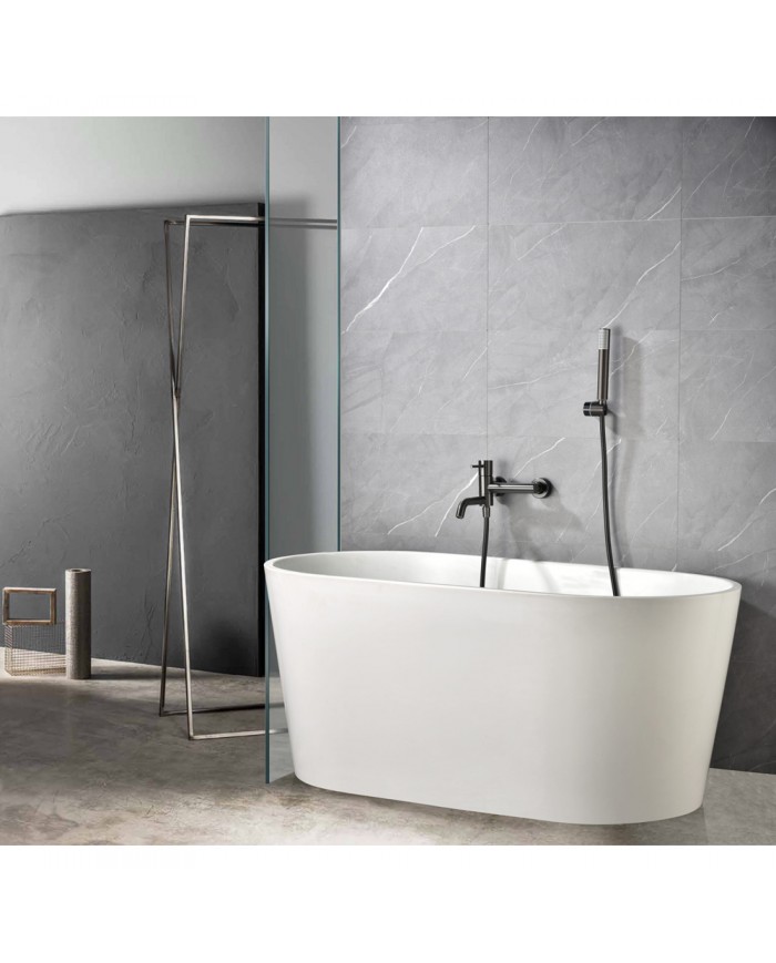 Imex Monza Black Gun Metal PVD Bathroom Mixer Set with Shower Handset, Spiral & Base (BDM039-4BGM)