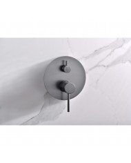 Built-in Complete Bathroom Set Imex Monza Black Gun Metal PVD Mixer 2 Spouts & Inox Bell Ø25cm & Tel. & Bracket (GPM039/BGM)