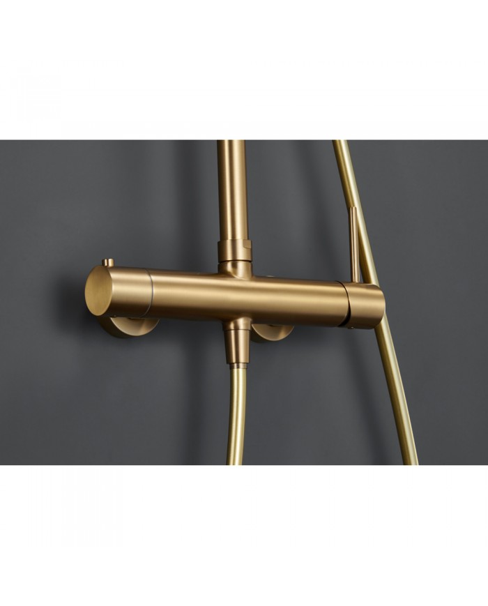 Στήλη Ντουζ Επεκτεινόμενη 2 Εξόδων Imex Monza Χρυσό Ματ PVD Μπαταρία & Ανακλινόμενη Κεφαλή & Τηλέφωνο(BDM039/OC)