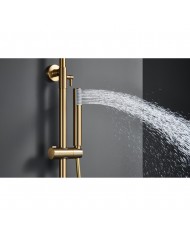 Στήλη Ντουζ Επεκτεινόμενη 2 Εξόδων Imex Monza Χρυσό Ματ PVD Μπαταρία & Ανακλινόμενη Κεφαλή & Τηλέφωνο(BDM039/OC)