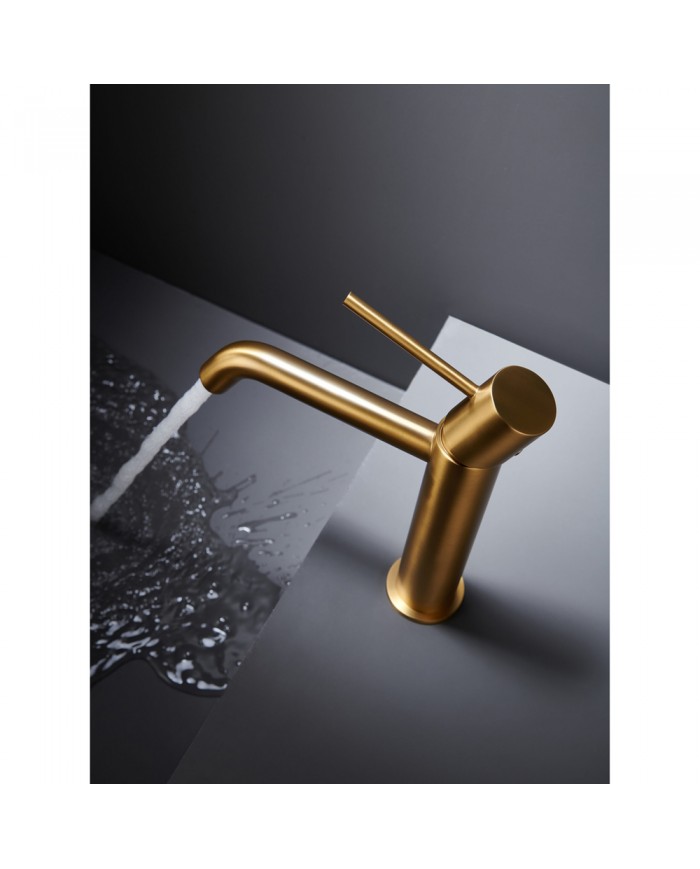 Imex Monza Basin Mixer Tap Matte Gold PVD (BDM039-1OC)
