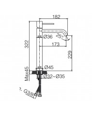 Imex Monza Tall Basin Mixer Tap Matte Gold PVD (BDM039-3OC)