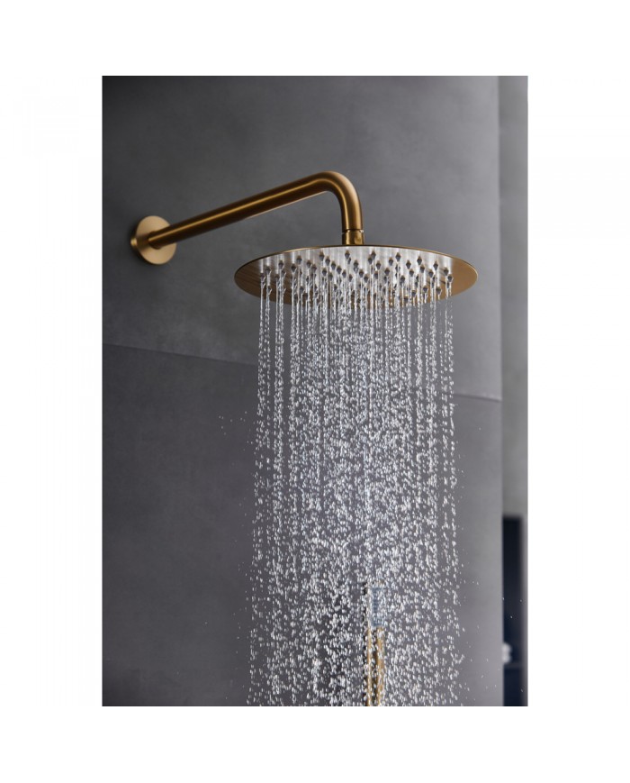 Built-in Complete Bathroom Set Imex Monza Gold Matt PVD Mixer 2 Spouts & Inox Bell Ø25cm & Tel. & Bracket (GPM039/OC)