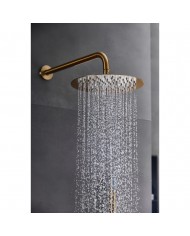 Built-in Complete Bathroom Set Imex Monza Gold Matt PVD Mixer 2 Spouts & Inox Bell Ø25cm & Tel. & Bracket (GPM039/OC)