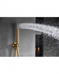 Built-in Complete Bathroom Set Imex Tivoli Matte Gold PVD 2 Outlet Mixer & Inox Ceiling Bell Ø25cm & Tel. (GPT039/OC)