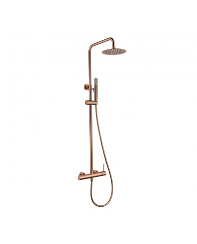 Στήλη Ντουζ Επεκτεινόμενη 2 Εξόδων Imex Monza Ροζ Χρυσό Ματ / Χαλκού PVD Μπαταρία & Ανακλινόμενη Κεφαλή & Τηλέφωνο (BDM039/ORC)