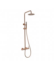 Στήλη Ντουζ Επεκτεινόμενη 2 Εξόδων Imex Monza Ροζ Χρυσό Ματ / Χαλκού PVD Μπαταρία & Ανακλινόμενη Κεφαλή & Τηλέφωνο (BDM039/ORC)