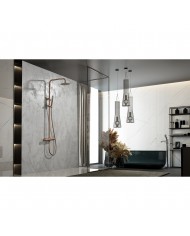 Στήλη Ντουζ Επεκτεινόμενη 2 Εξόδων Imex Monza Ροζ Χρυσό Ματ / Χαλκού PVD Μπαταρία & Ανακλινόμενη Κεφαλή & Τηλέφωνο (BDM039/ORC)