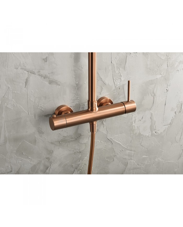 Στήλη Ντουζ Επεκτεινόμενη 2 Εξόδων Imex Monza Ροζ Χρυσό Ματ / Χαλκού PVD Μπαταρία & Ανακλινόμενη Κεφαλή & Τηλέφωνο (BDM039/ORC)