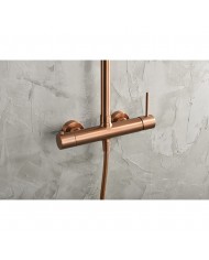 Στήλη Ντουζ Επεκτεινόμενη 2 Εξόδων Imex Monza Ροζ Χρυσό Ματ / Χαλκού PVD Μπαταρία & Ανακλινόμενη Κεφαλή & Τηλέφωνο (BDM039/ORC)